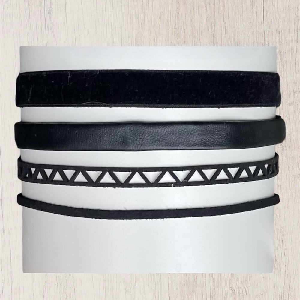 4 PACK black choker necklaces